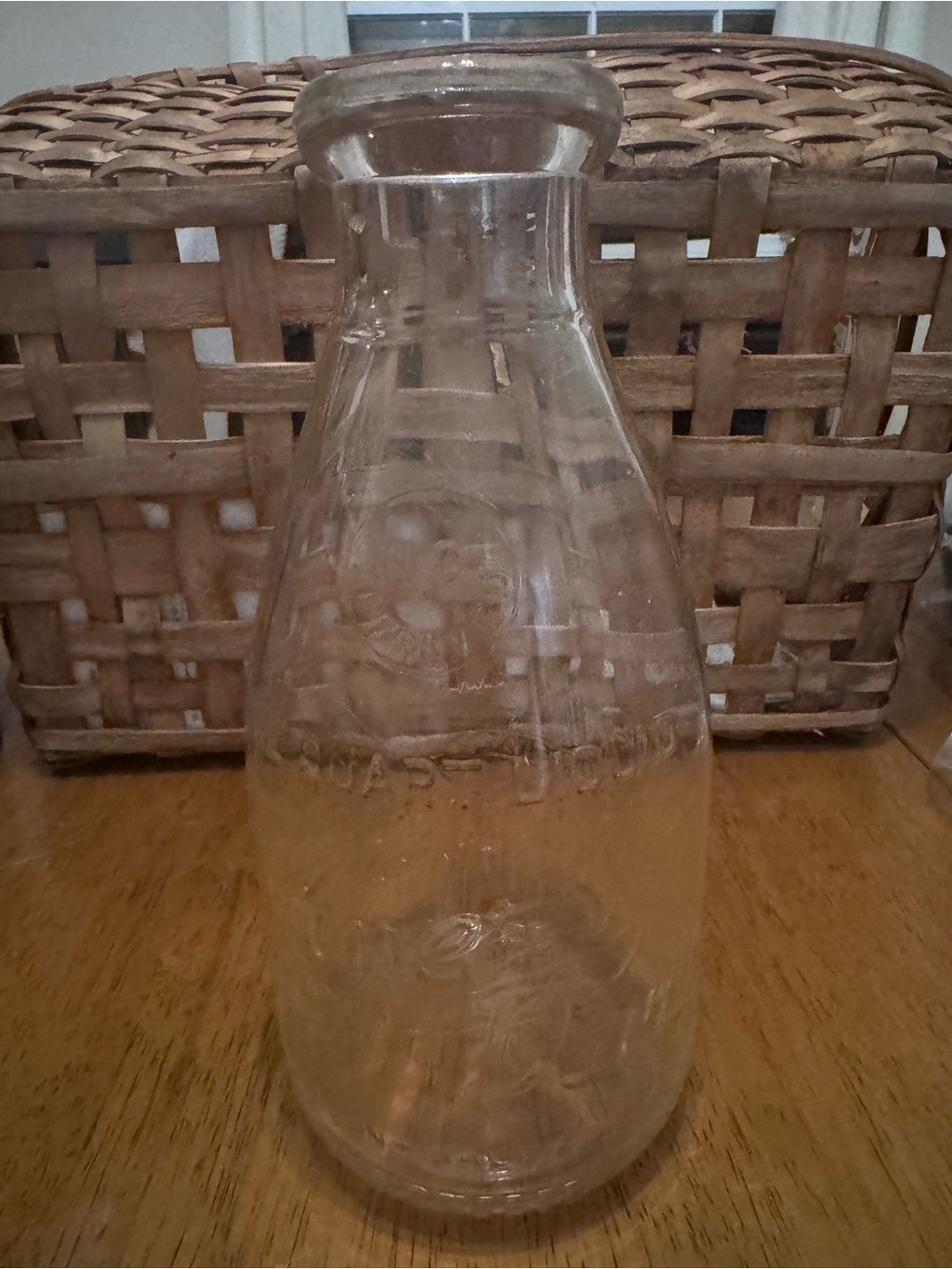 Vintage Farmer’s Co-operative Dairy Clear Glass Milk Bottle - Embossed Design